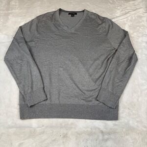 Banana Republic Luxury Blend Silk Cotton Cashmere V-Neck Sweater Mens XL Grey